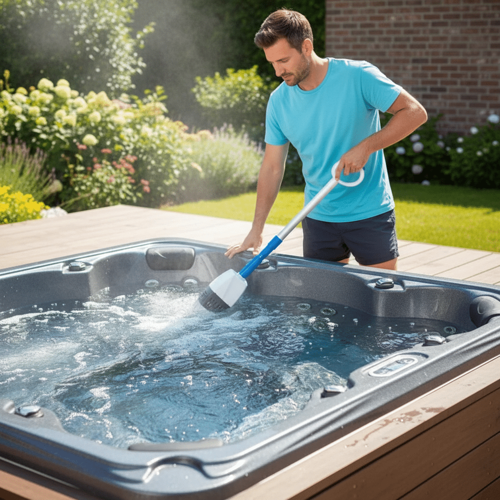 Compacte Infinite Spa reiniger met telescopische steel