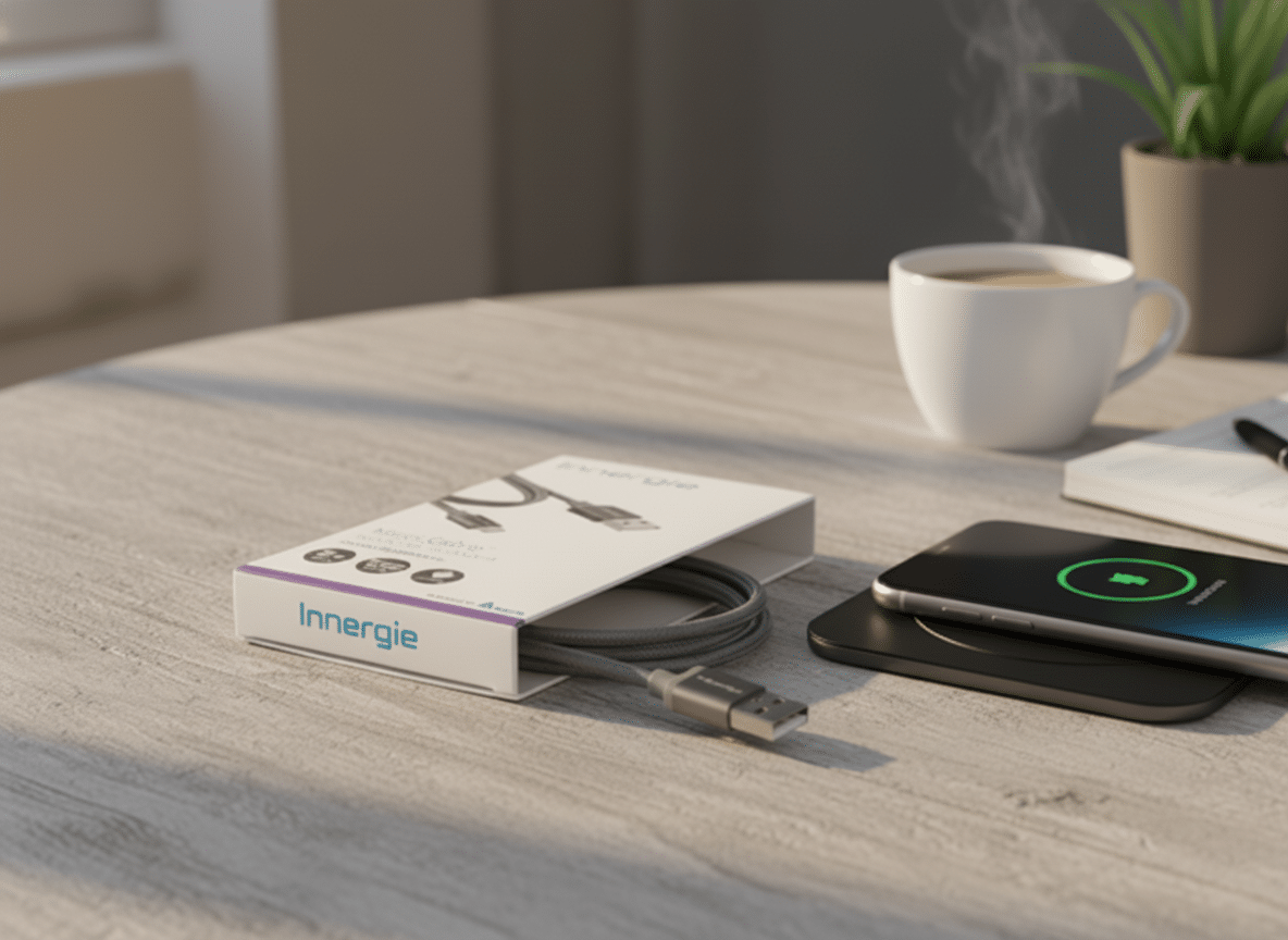 Innergie usb-a naar micro-usb kabel 2 meter – lange oplaadkabel metallic grey