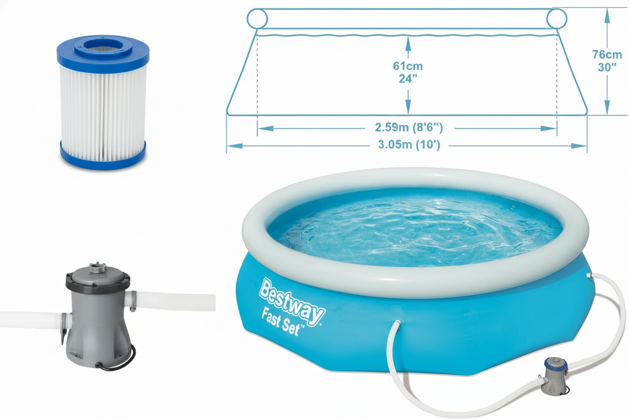 familie zwembad bestway fast set